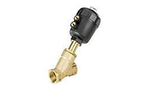 Pneumatic angle seat valve